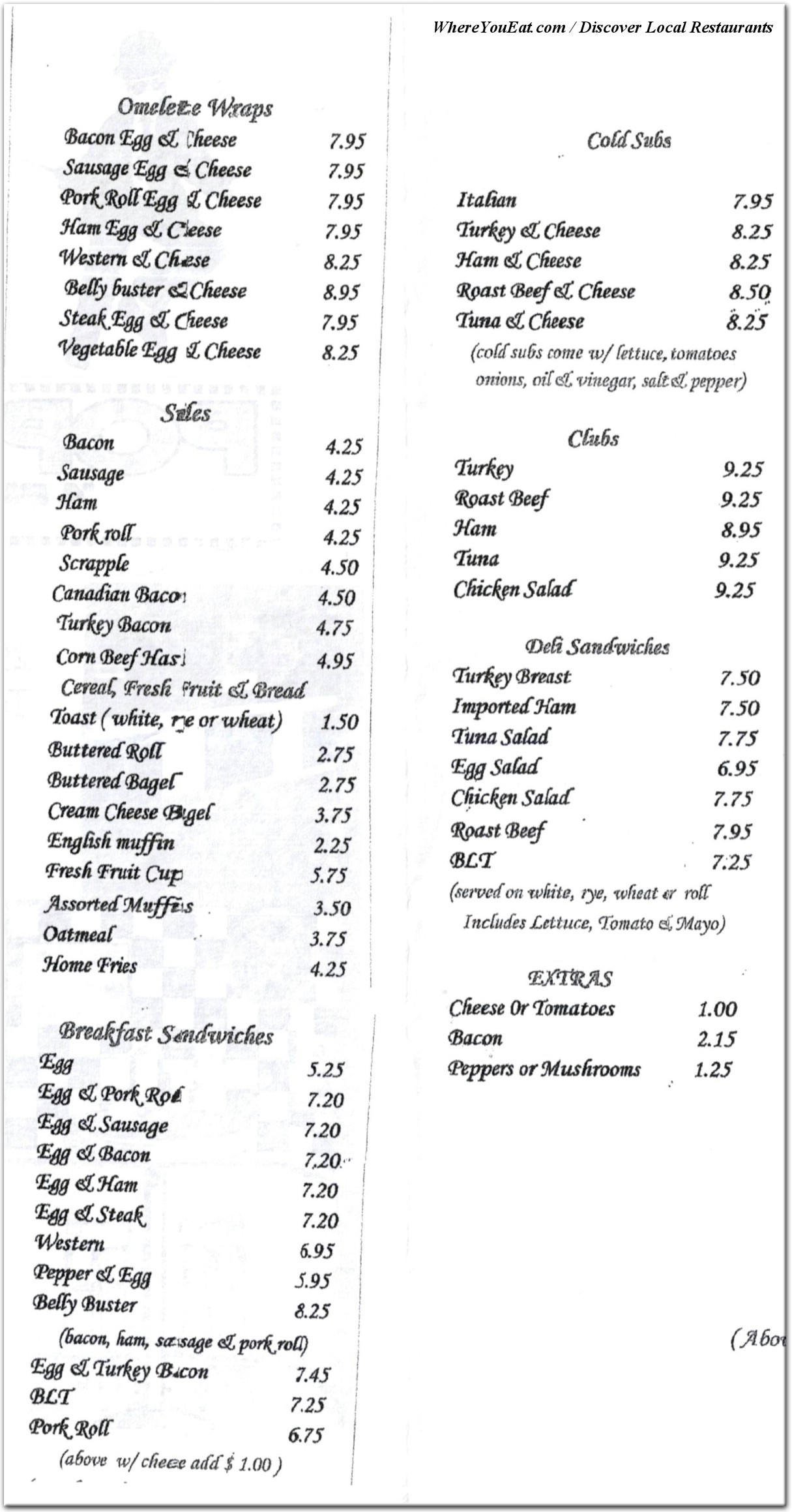 menu